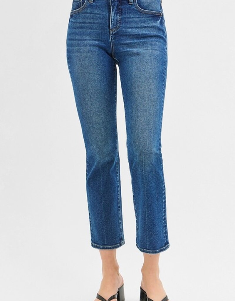 Plus Tummy Control High Rise Crop Straight Jeans