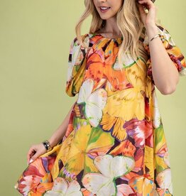 All Is Good Tropical Print Dress