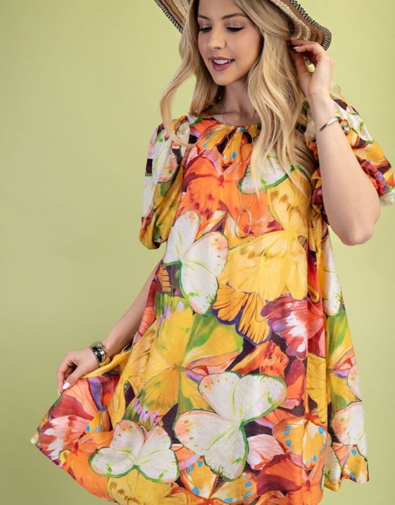 All Is Good Tropical Print Dress