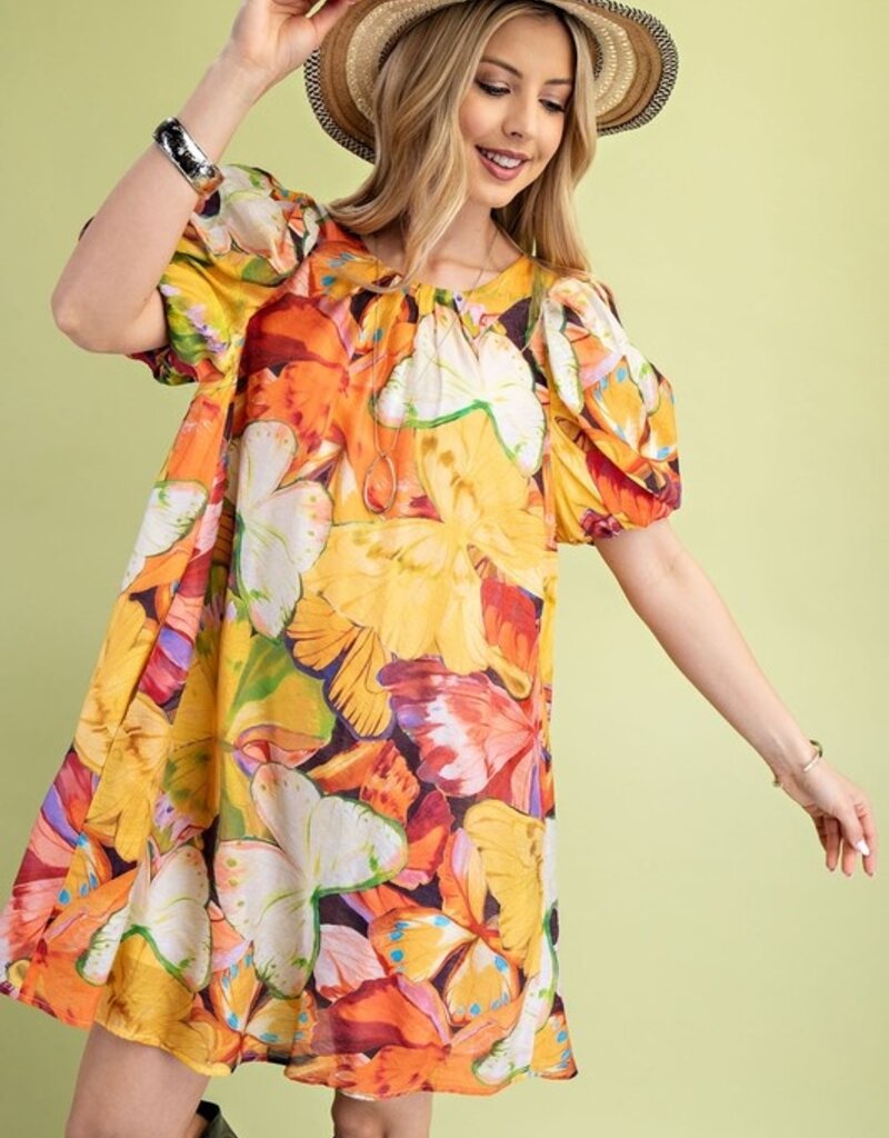 All Is Good Tropical Print Dress