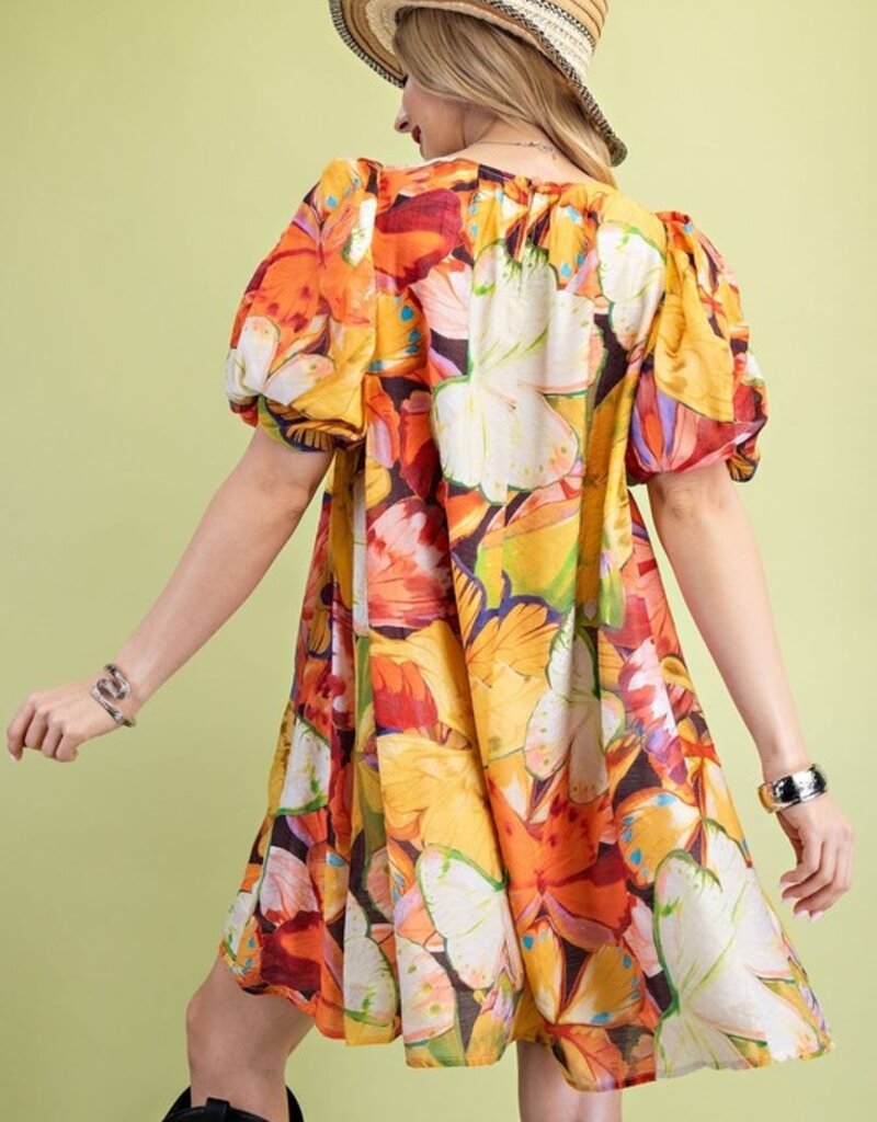 All Is Good Tropical Print Dress