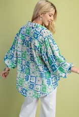 Feeling Retro Floral Check Top