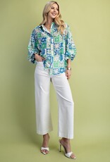 Feeling Retro Floral Check Top