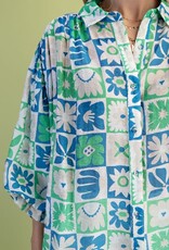 Feeling Retro Floral Check Top