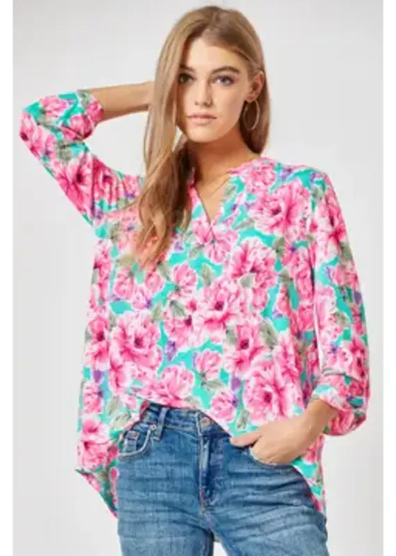3/4 Sleeve Lizzy Wrinkle Free Top