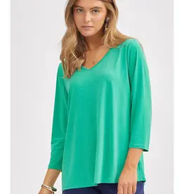 Classic Wrinkle-Free V-Neck Top  -  Available in Kelly & Navy