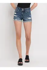 High Rise Double Button Cuff Short