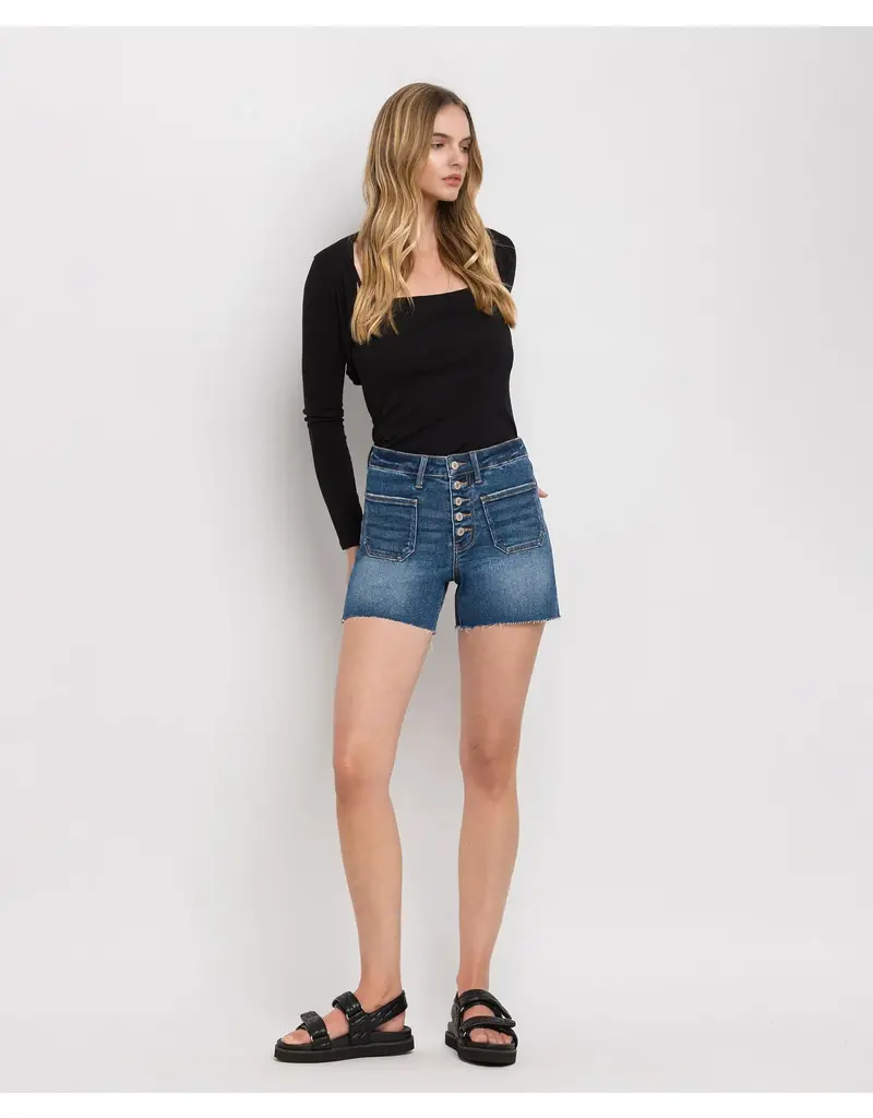 Manifest High Rise Patched Button Fly Shorts