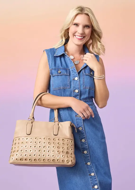 Amabel Double Compartment Grommet Tote