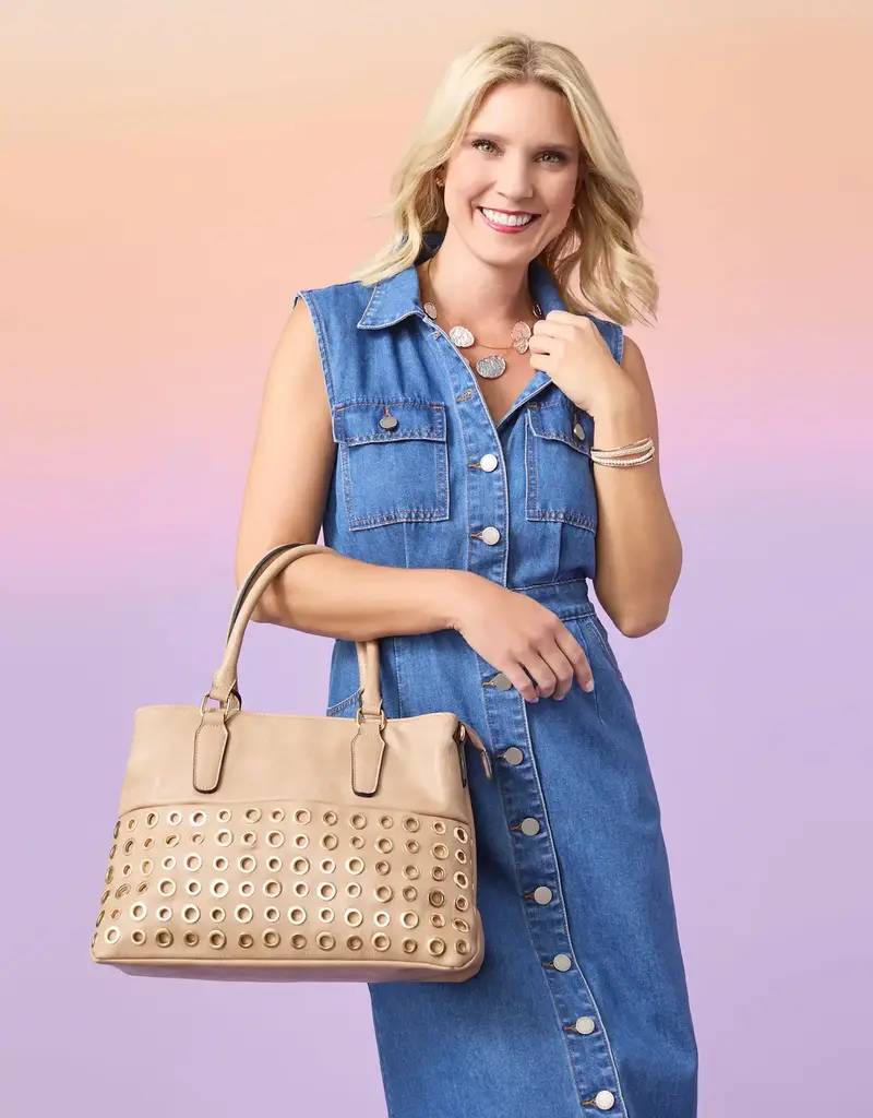 Amabel Double Compartment Grommet Tote