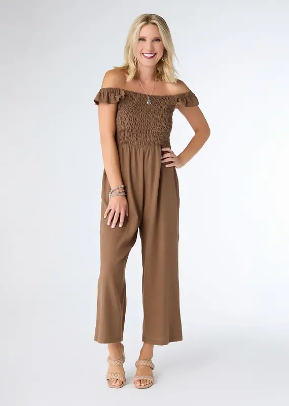 Kohde Wide Leg Smocked Jumpsuit