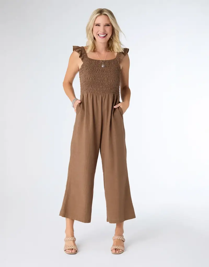 Kohde Wide Leg Smocked Jumpsuit