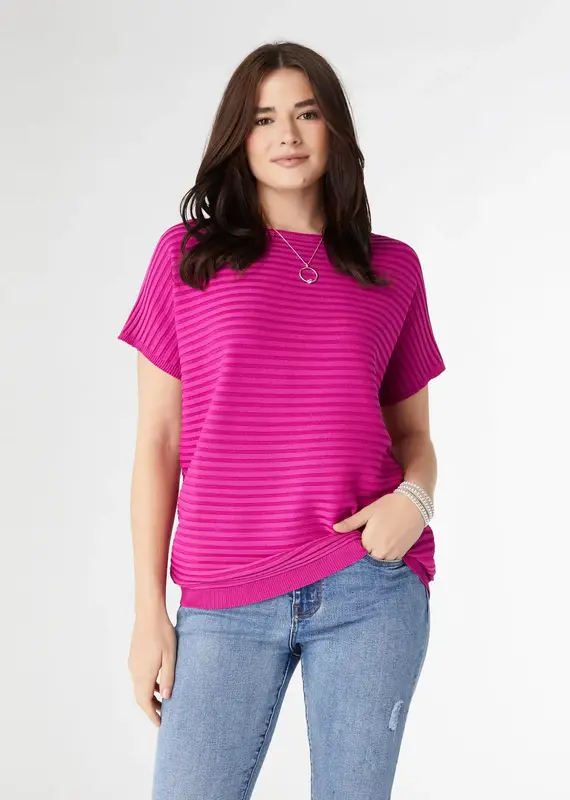 Carrigan Relaxed Short Sleeve Ribbed Top