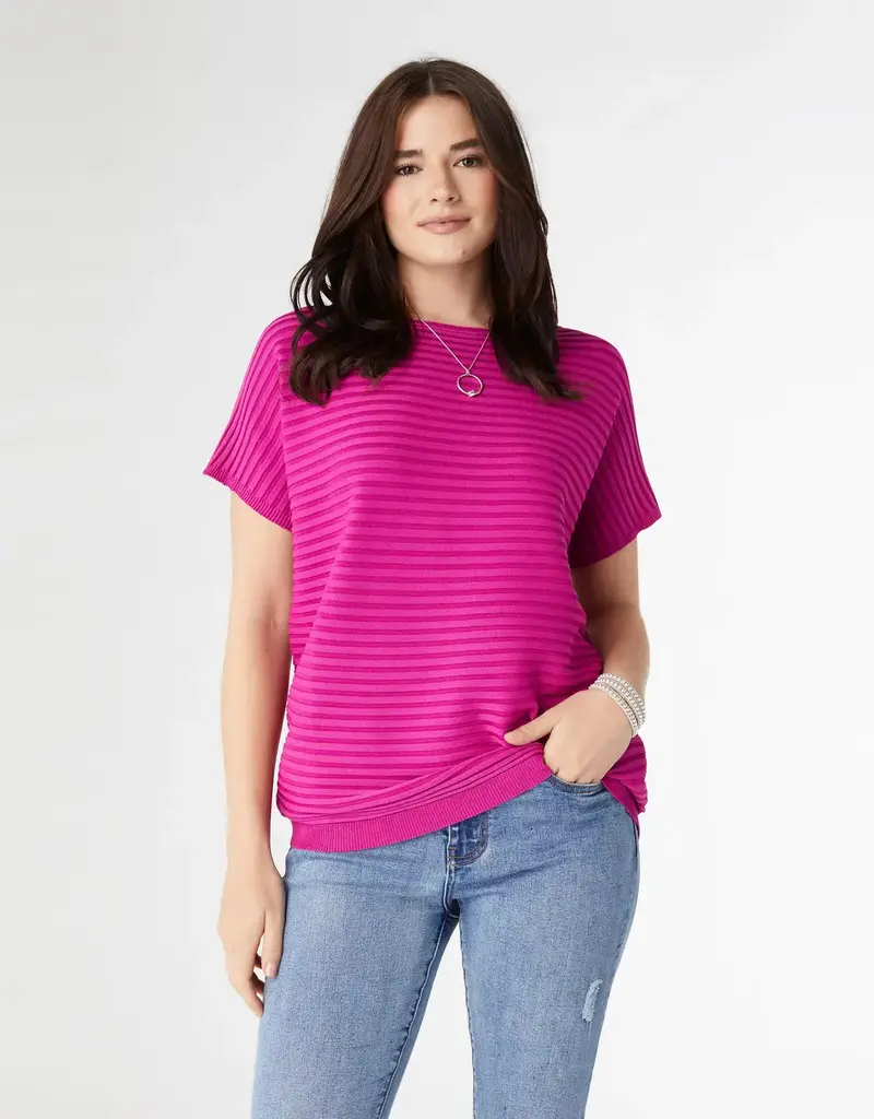 Carrigan Relaxed Short Sleeve Ribbed Top