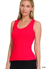Ribbed Scoop Neck Tank Top