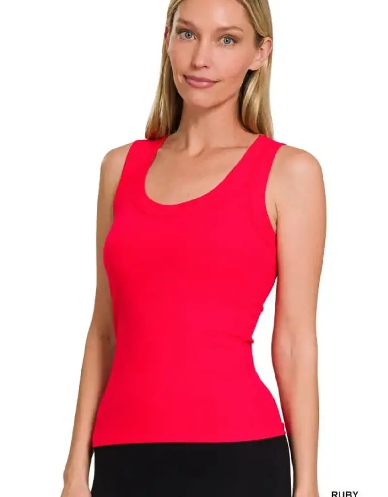 Ribbed Scoop Neck Tank Top