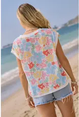 Floral Printed Knitted Jersey Vest