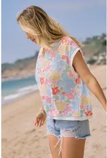 Floral Printed Knitted Jersey Vest