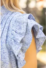 Forget Me Not Ruffle Sleeve Pintuck Dress