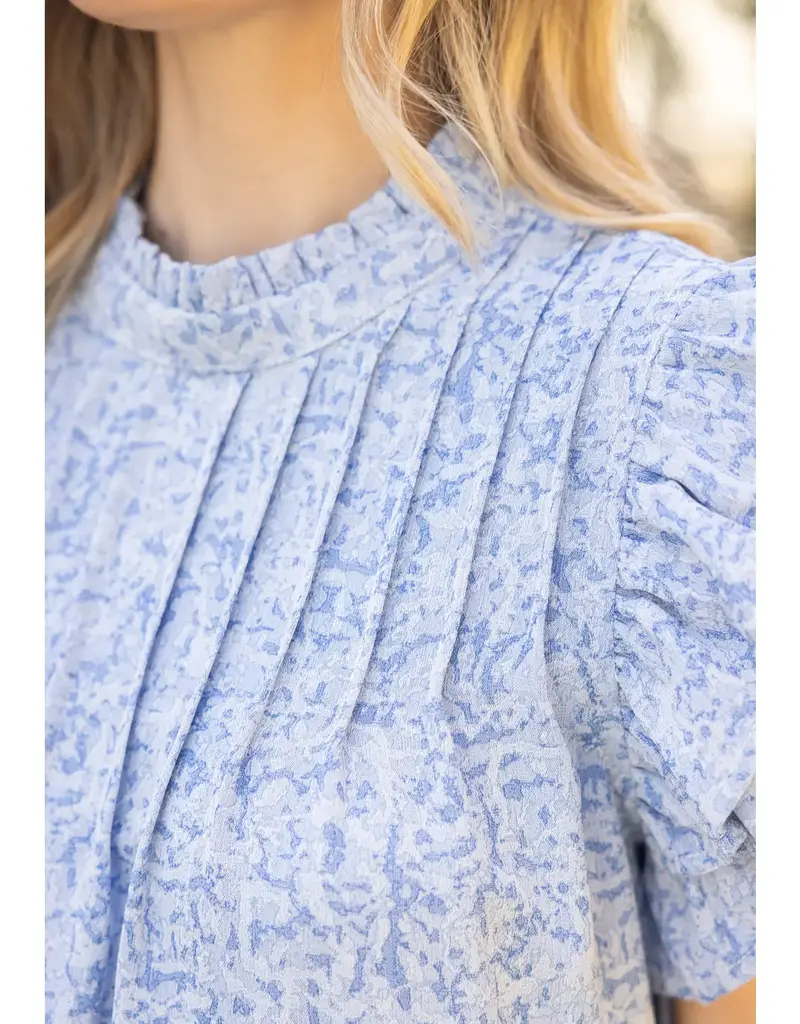 Forget Me Not Ruffle Sleeve Pintuck Dress