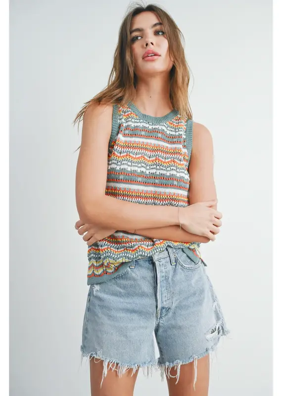 Geo Pattern Knit Top