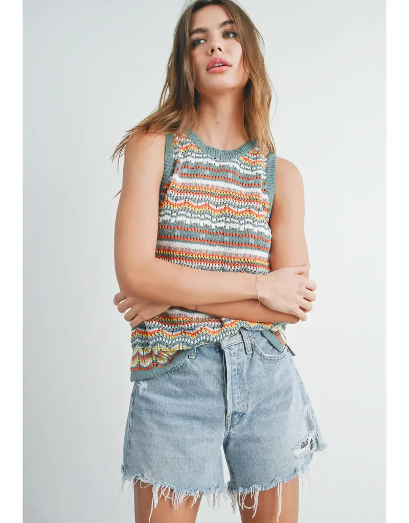 Geo Pattern Knit Top
