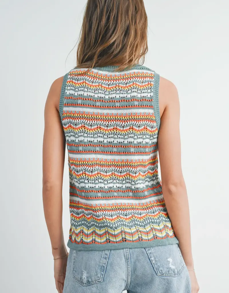 Geo Pattern Knit Top