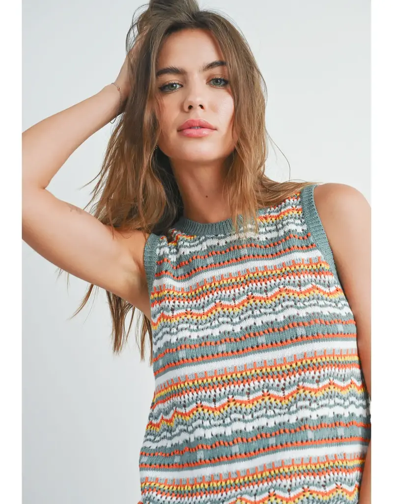 Geo Pattern Knit Top