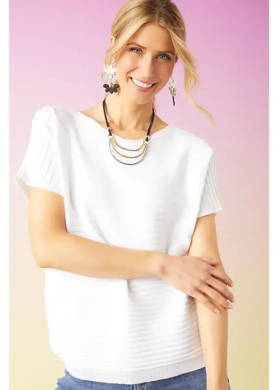Carrigan Relaxed Short Sleeve Ribbed Top