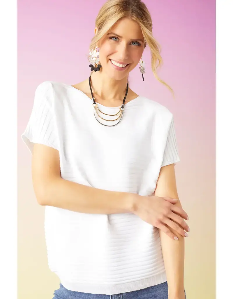 Carrigan Relaxed Short Sleeve Ribbed Top