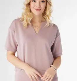 Hilarie V-Neck Short Sleeve Top