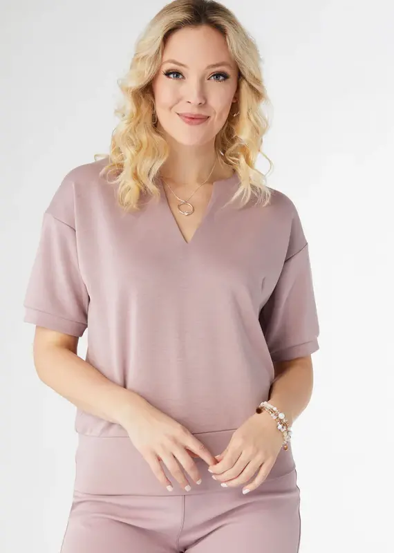 Hilarie V-Neck Short Sleeve Top