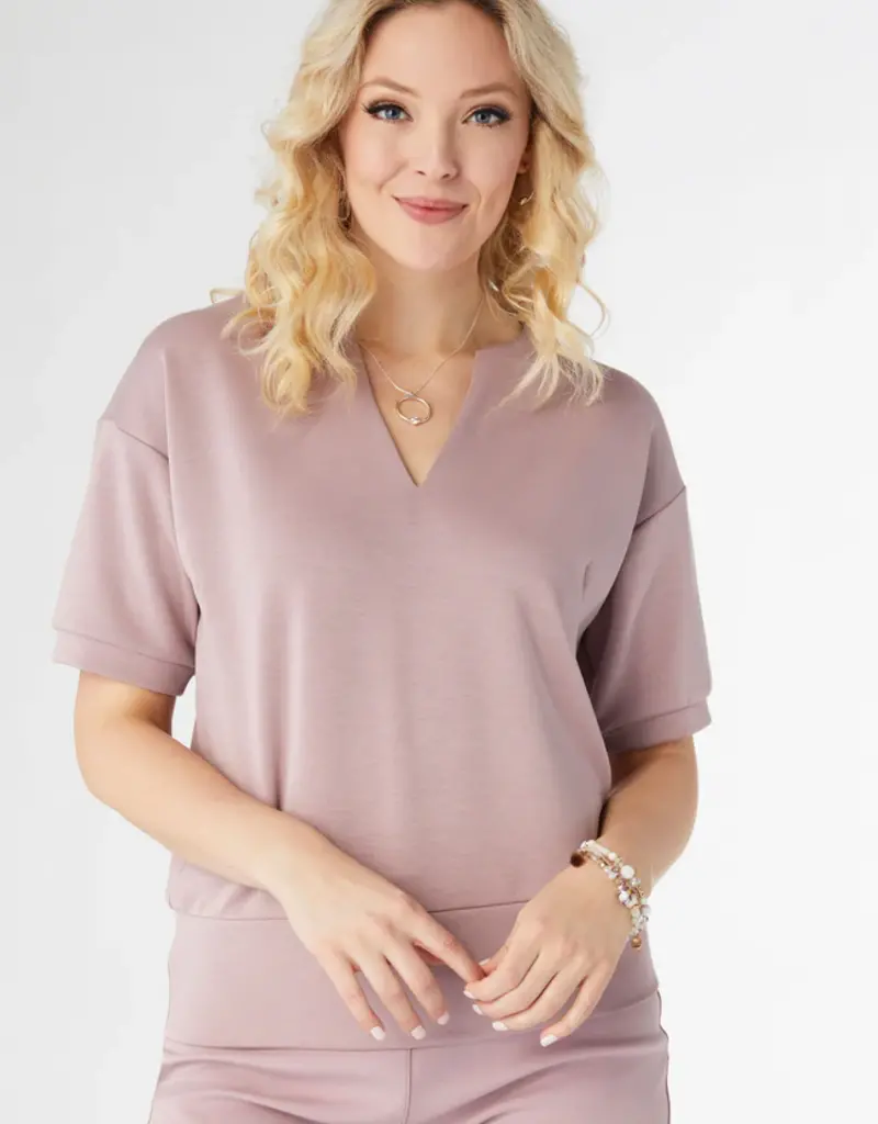 Hilarie V-Neck Short Sleeve Top