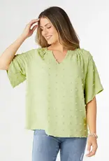 Stevie V-Neck Swiss Dot Top