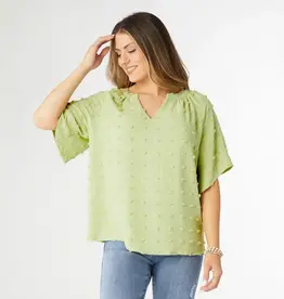 Stevie V-Neck Swiss Dot Top