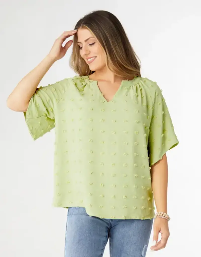 Stevie V-Neck Swiss Dot Top