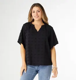 Stevie V-Neck Swiss Dot Top