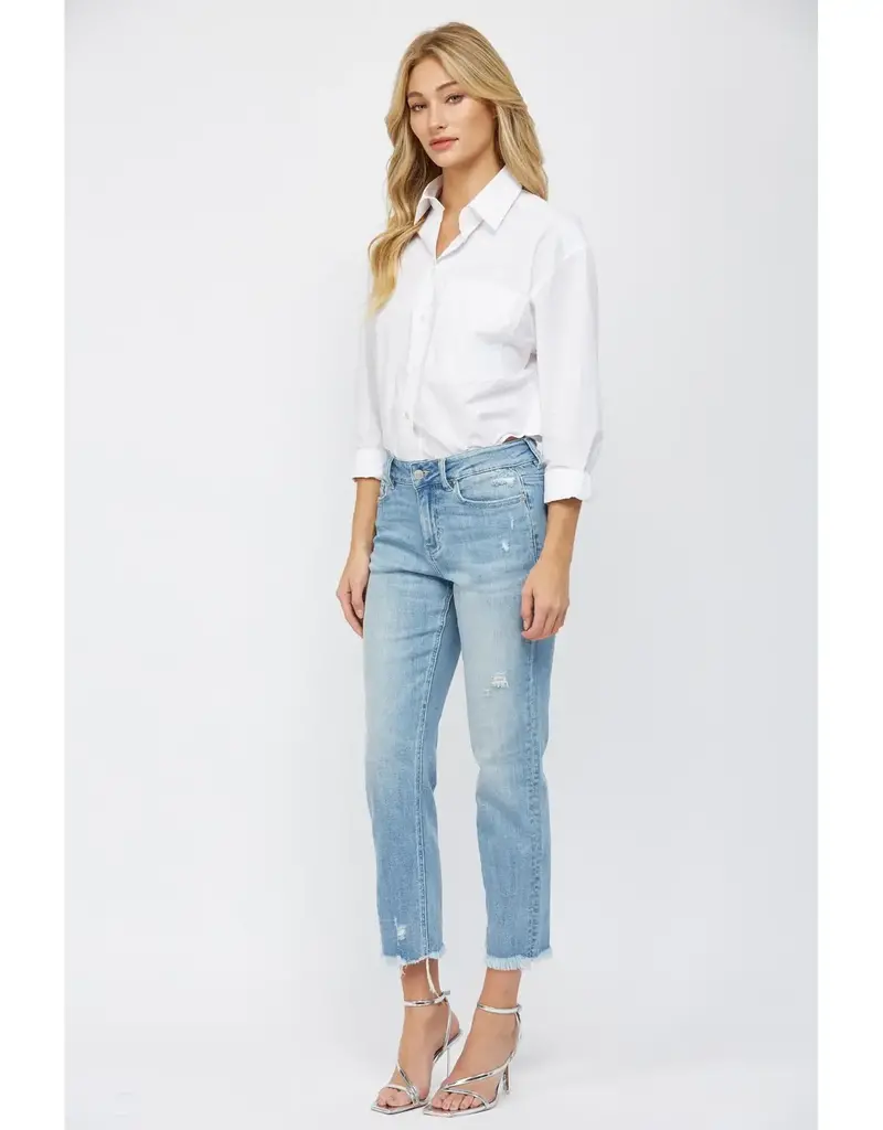Mid Rise Cigarette Crop Jean