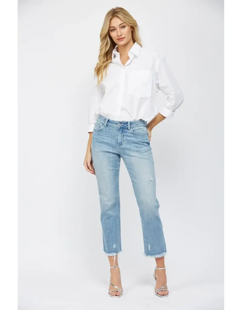 Mid Rise Cigarette Crop Jean
