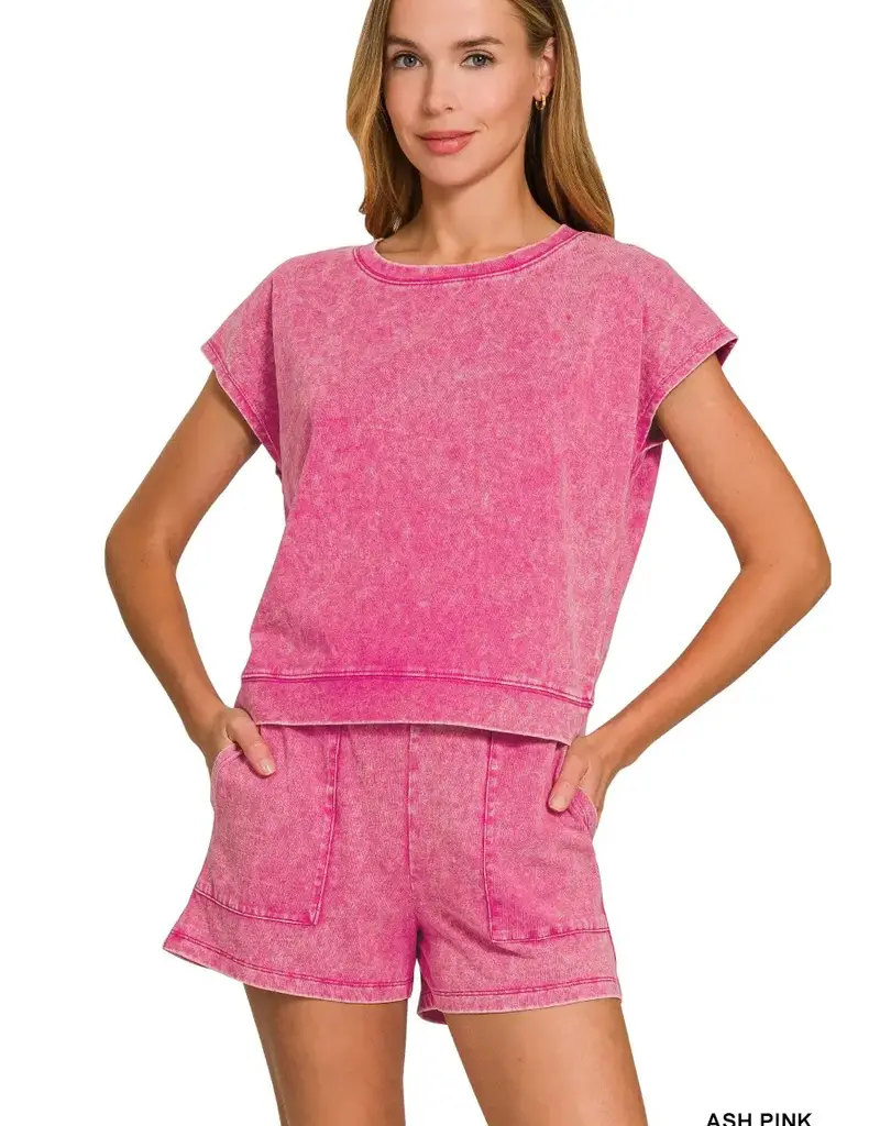 Washed Top & Short Set