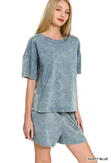 Acid Washed Tee and Short Set