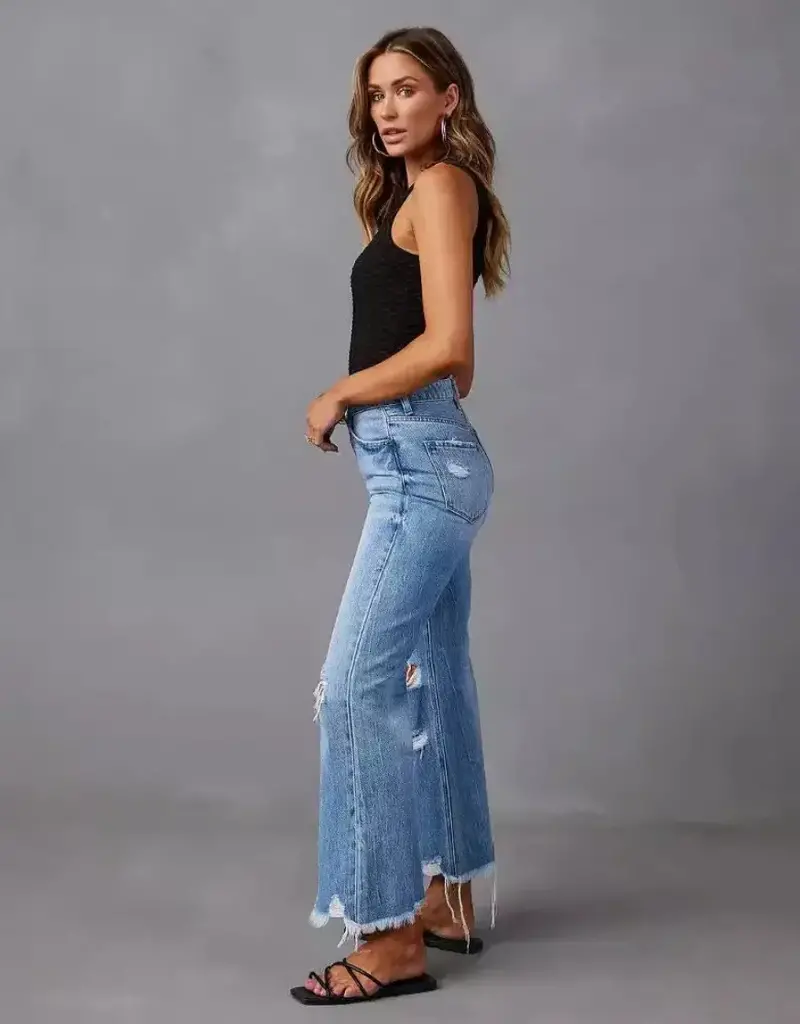 HR Distressed Knee & Hem Jean