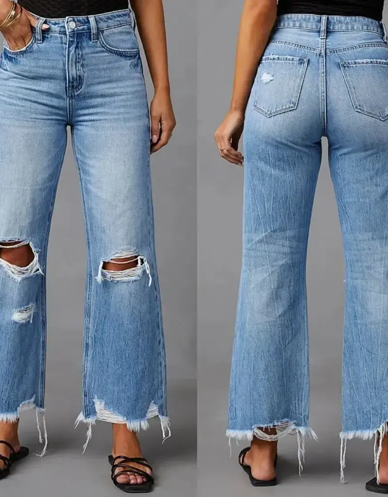 HR Distressed Knee & Hem Jean