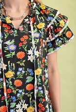 Annie Floral Print Ruffle Sleeve Top