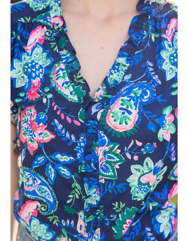 Paisley and Floral Woven Top