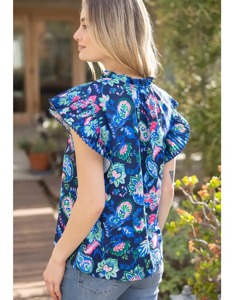 Paisley and Floral Woven Top