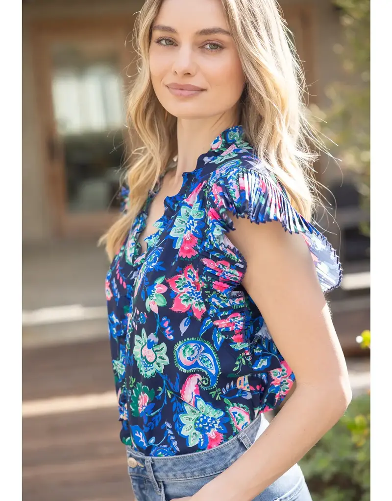 Paisley and Floral Woven Top