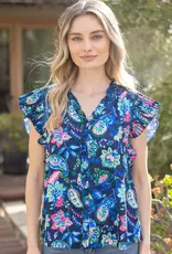 Paisley and Floral Woven Top