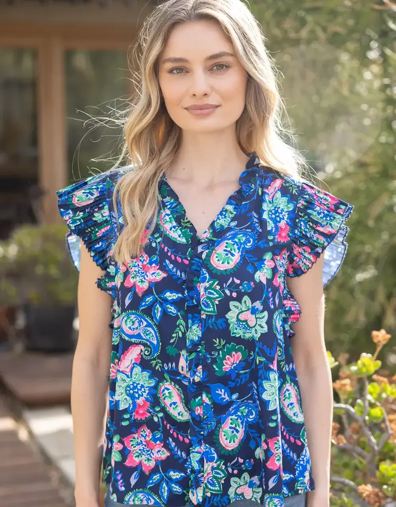Paisley and Floral Woven Top