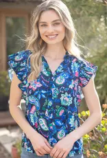 Paisley and Floral Woven Top